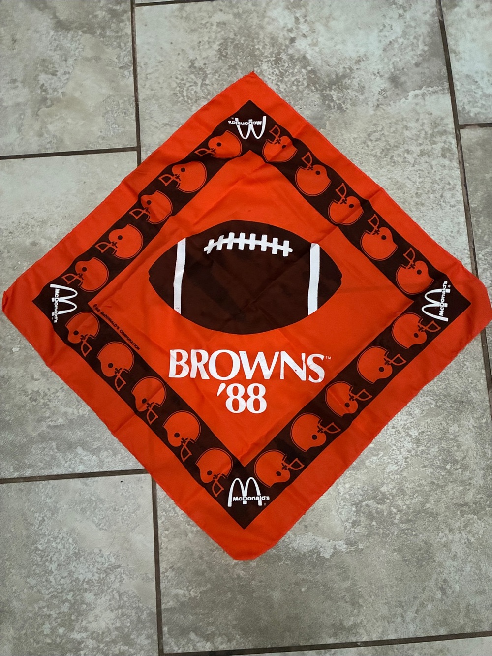 McDonald's Orange and Brown Browns '88 Kids Football Bandana